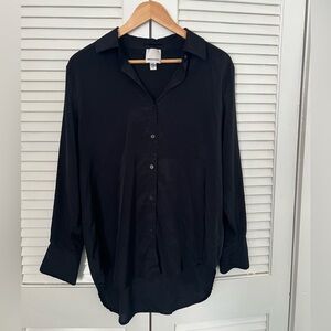 Oversized Silky Button Down Shirt